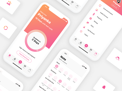 My Flow - iOS Application Design app appstore health homescreen ios menstruation prediction product profile sketch tracking women