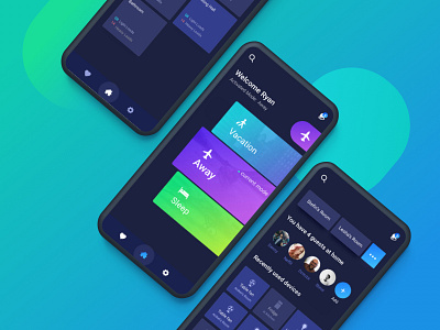 'Switch' App blackui bluegreen creative lights mobileapp nightmode popular trending uiux