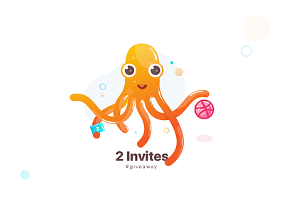 2 Invites_ Giveaway colors dribbble invitations invites octopus popular recent shots trending