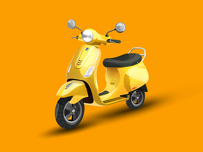 Vespa_ Digital Illustration abstract art illustrations popular realistic scooter trending vectorart vespa yellow
