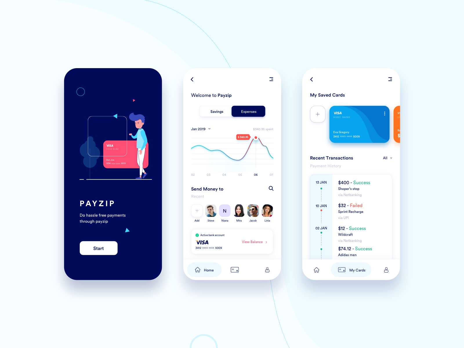 P A Y Z I P - A Payment App 💲 by Jacob Thejus on Dribbble