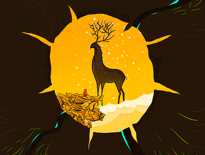 Deer deer design draw illustration paint