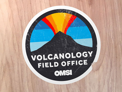 Volcanology Field Office Badge badge brand branding design explosion icon lava logo volcano volcanology