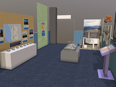 Volcanology Field Office 3D Mockup 3d design exhibit museum poster sketchfab sketchup volcano volcanology