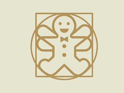 Vitruvian Gingerbread Man brand branding christmas da vinci gingerbread gingerbread man holiday logo vitruvian man