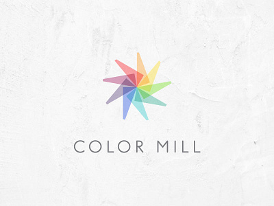 Color Mill Branding brand color color mill logo logo design mill plaster rainbow spectrum vector windmill