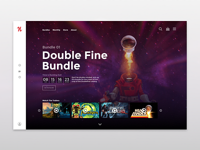 Humble Bundle Homepage Redesign - Double Fine Bundle clean double fine home page humble bundle interface psychonauts ui ux web design