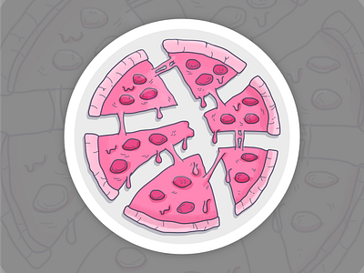 Dribbble Pizza Sticker dribbble mule pepperoni pink pizza playoff playoff! dribbble sticker pack sticker