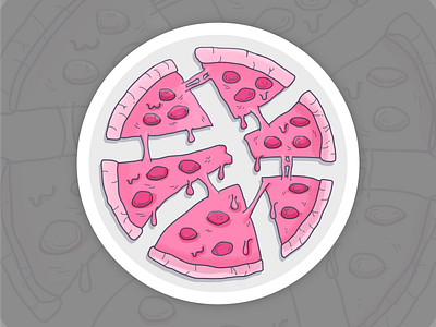 Dribbble Pizza Sticker