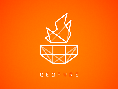 Geopyre Branding affinity designer brand fire flame geometric gradient icon logo orange pyre