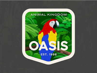 Animal Kingdom Badge – Oasis affinty animal kingdom badge badge hunting disney disneys animal kingdom jungle oasis parrot walt disney world