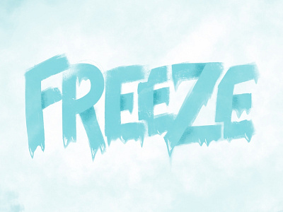 Freeze Logo - Wordmark blue cold freeze frozen ice procreate snow texture type typography winter