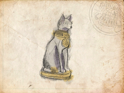 Young Archaeologist and Explorer Society - Cat Statue Sketch