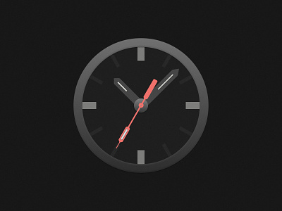 Clock Icon - Dark Version