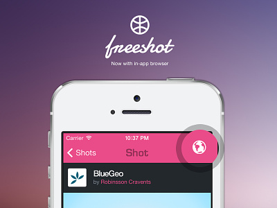 Freeshot v1.1 - New in-app browser app browser dribbble freeshot in update