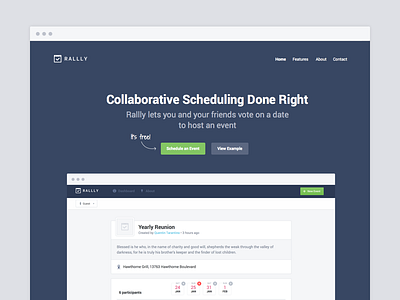 [WIP] Rallly Landing Page app landing page rallly scheduling web webapp