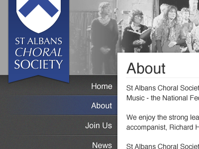 Choral website design, take 1 blue grey modern