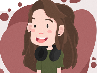 Vector self-portrait character girl illustration illustrator vector