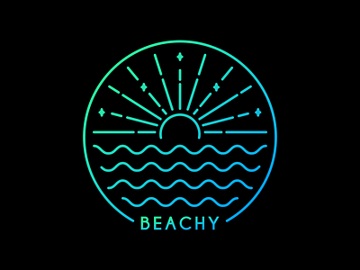 Beachy beach camp camping holiday island line monoline nature ocean outdoor outline sea summer sun sunset surf travel vacation water waves