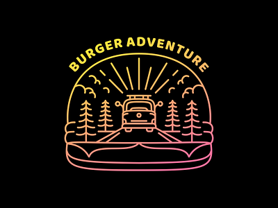 Burger Adventure adventure burger combi drink food hamburger holiday line monoline nature outdoor outline pizza ramen restaurant summer vacation volkswagen wanderlust wild