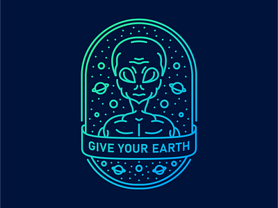 Give Your Earth adventure alien astronaut design galaxy illustration interstellar line logo monoline nasa nature outline planet rocket science space spaceship ufo world