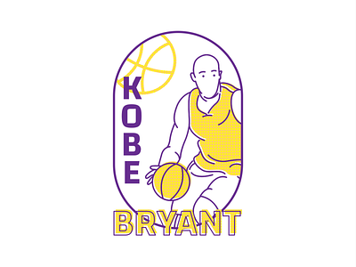 Kobe Bryant athlete ball basketball branding character dribble illustration kobe kobe bryant line line art linework logo miami michael jordan monoline nba outline shot sports