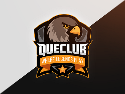 QueClub branding dubai esports falcon gaming logo mascot