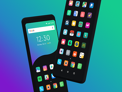Borealis Icon Pack android app aurora borealis color colorful google gradient icon phone play store vector