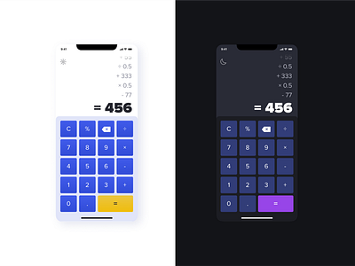 Calculator app calculator clean clean ui day design graphic design minimal night ui