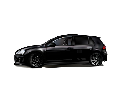 VW Golf R black car iillustration illustrator vector