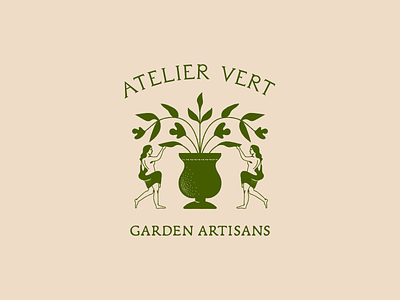 AtelierVert artisan atelier boutique branding french garden identity illustration landscaping logo seattle vert