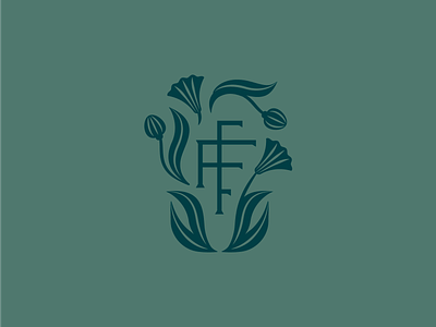 FFF Submark branding floral florist flower farm icon identity illustration logo monogram natural washington state