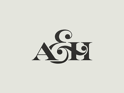 a&h a h ampersand lettering monogram type
