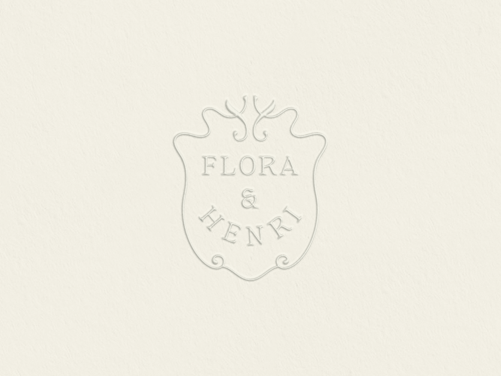 Flora & Henri art nouveau boutique branding container crest custom type flora henri identity logo seattle shield