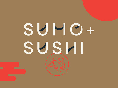 sumo + sushi logo concept