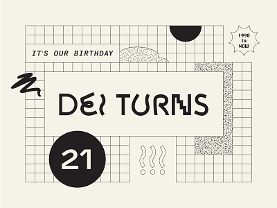 DEI 21st Anniversary 90s agency anniversary agency branding celebration design invitation invite nineties party