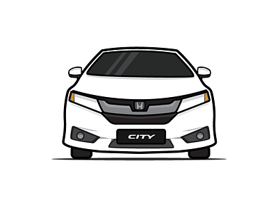 My Ride - Honda City car flat design honda city illustration