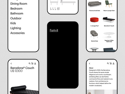 Furn-it. App Design. app design branding essentialism minimal name agency nameagency ui user interface ux