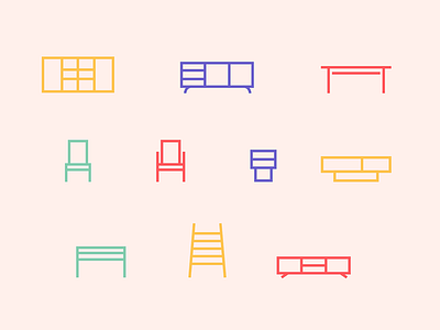 Icons for Fusta. design furniture icondesign iconography name nameagency pictogram retail