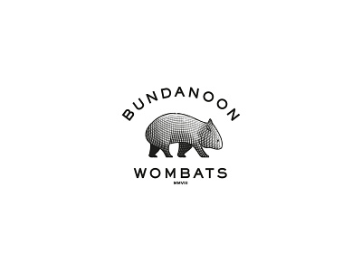 Wombats brand bundanoon crosshatch design engraved engraving etching illustrator logo sport team vector wombat