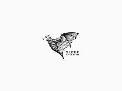 Flying Foxes bat crosshatch design engraved etching flying fox glebe hatching illustrator logo