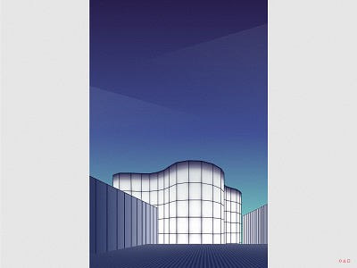 Mudec architechture blue blue and white city concrete gradient illustration illustrator light milan mudec museum