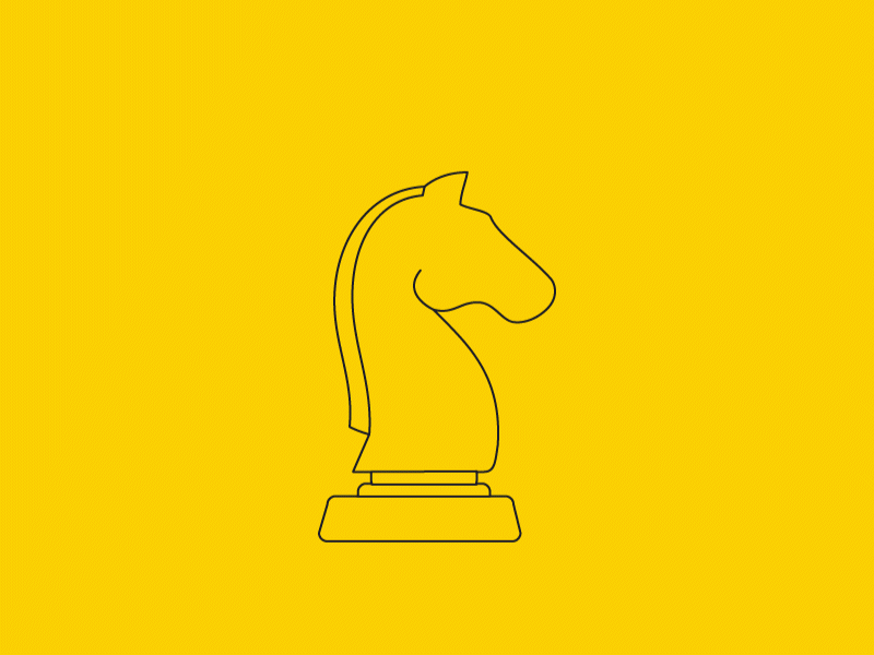 Flip after effect animation brand chess duck flip horse illustration jump logo