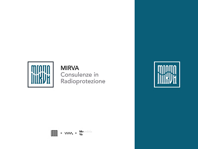 Mirva blue brand branding consultancy design logo radio protection ray typography wave x ray