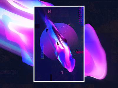 Meteor Poster abstract firstshot gradient meteor pink purple