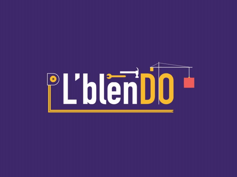 L'blend - L'BlenDo 2d activity after effects animation build coworkers coworking space illustration logo logo animation minimal motion motion design motion graphics transition