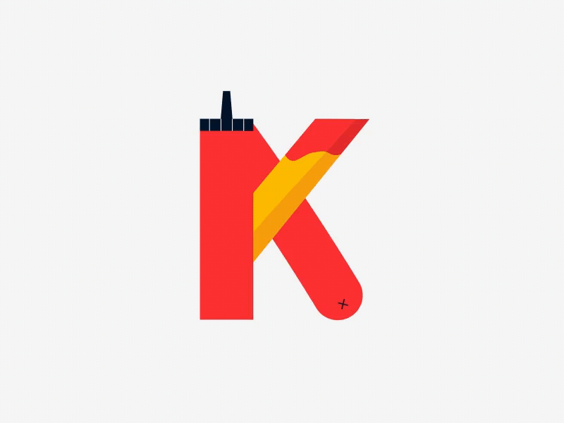 Letter K - 36 Days Of Type 2d 36days 36daysoftype abstract after effects animation fake 3d fast food french fries ketchup minimal morphing motion motion design motion graphics transition type