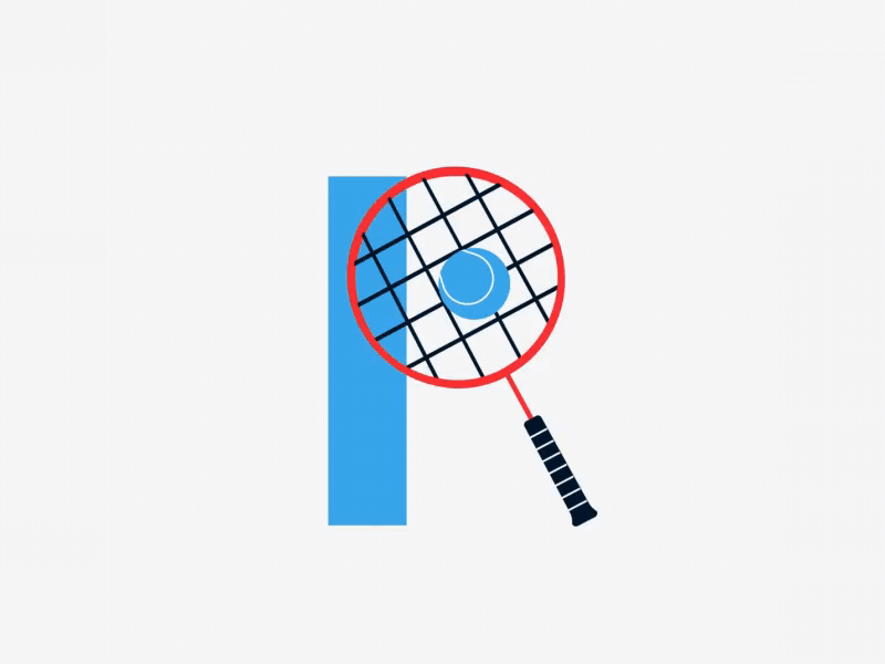 Letter R - 36 Days Of Type 2d 36days 36daysoftype abstract after effects animation bounce fake 3d minimal morphing motion motion design motion graphics racket sport tennis transition type