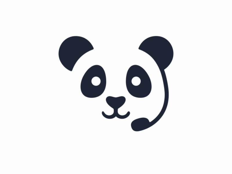 Cute Panda 2d adorable after effects animated logo animation call center cute headset logo animation logotype mic minimal motion motion design panda symbol therapist therapy