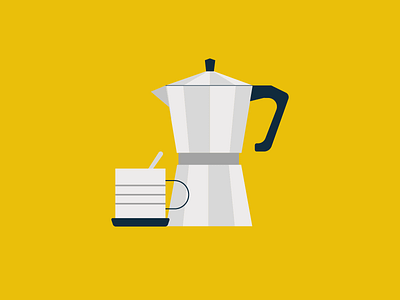 Coffee Instruments 2d abstract coffee coffee pot design illustration minimal mug simple